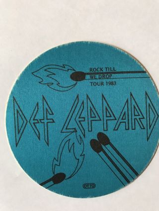 Rare Def Leppard 1983 Rock Till We Drop Tour Satin Backstage Pass Metal
