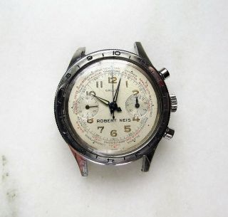 Vintage Rare Gallet Chronograph Watch Robert Neis Dial Swiss Nr C2921