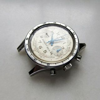 Vintage RARE Gallet Chronograph Watch Robert Neis Dial Swiss NR C2921 2