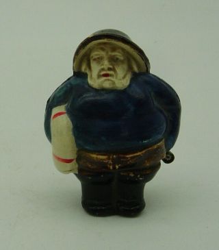 Cute Antique Celluloid Old Sailor Sewing Tape Measure