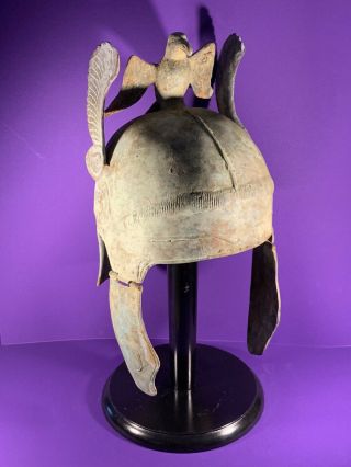 Rare Ancient Roman Bronze Decorated Legionary Helmet With Eagle Top Ca 100 - 400ad