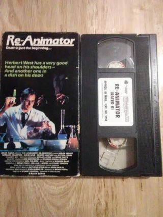 Re - Animator Rare R - Rated Extended Version Vhs Vestron Video Horror
