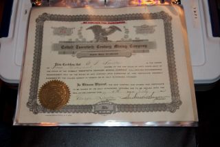 Cobalt Twentieth Century Mining Company Az Stock Certificate 1913 Rare