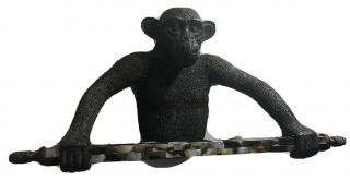 Rare Maitland Smith Bronze Monkey Wall Towel Holder Stunning Shell Bar