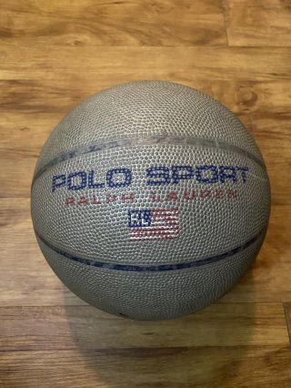 Polo Sport Ralph Lauren Basketball Ball Rare Vintage Gray Official Rawlings Nba