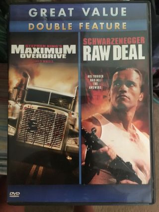 Dvd Maximum Overdrive / Raw Deal Oop Out Of Print Arnold Schwarzenegger Rare