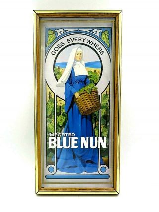 Rare Vintage Blue Nun Goes Everywhere Beer Advertisement
