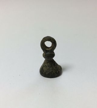 Metal Detecting Find Small Bronze Pendant Type Seal 1.  9cm High