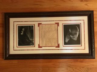 Very Rare Signed Greta Garbo Personal Letter Framed With Envelope And