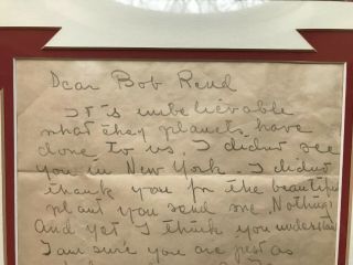 Very Rare Signed Greta Garbo Personal Letter Framed with Envelope and 5