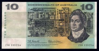Australia: 1966 $10 Coombs - Wilson " Rare Star Note ".  R301sf Aunc Cat $4750