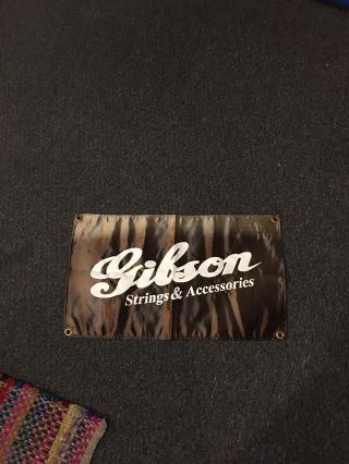 Rare 1999 Gibson Custom Shop Flag Banner Strings Accessories Dealer Shop