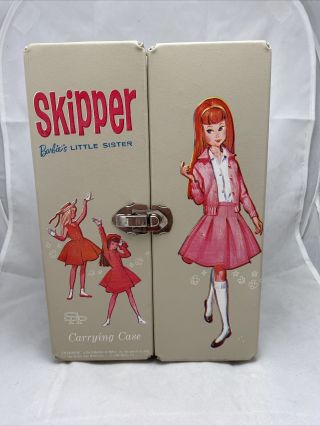 Rare Vintage Mattel 1964 Tan Barbie Skipper Doll Carrying Case