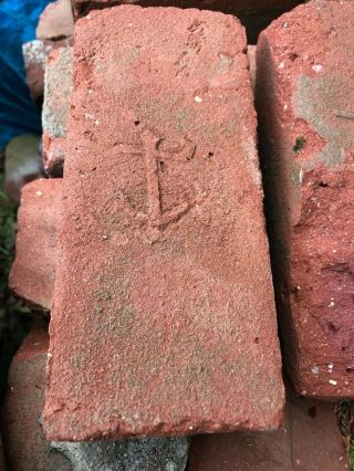 1880s Antique Clay Brick Anchor Brick Co Hudson River Valley Raised Anchor Rare