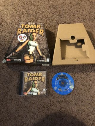 1996 Rare Eidos Tomb Raider Pc - Cd Rom Video Game Trapizoid Big Box