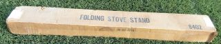 Rare? Vintage Folding Camping Stove Stand Aluminum W/ Box 8402