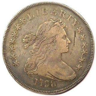 1798 Draped Bust Silver Dollar $1 - Vf/xf Details - Rare Type Coin