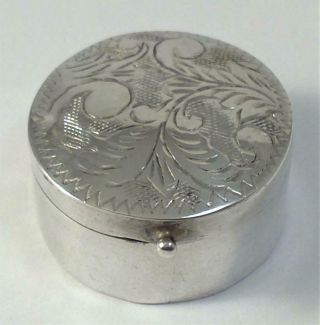 Vintage Hallmarked Sterling Silver Pill / Trinket Box – 1979 By Ari D.  Norman