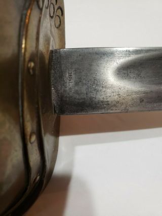 Antique US Civil War 1861 Ames Navy Cutlass Sword With Rare Scabbard 4