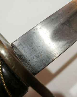Antique US Civil War 1861 Ames Navy Cutlass Sword With Rare Scabbard 5