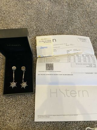 H.  Stern 18k Large Diamond Star Genesis Drop Earrings Rare