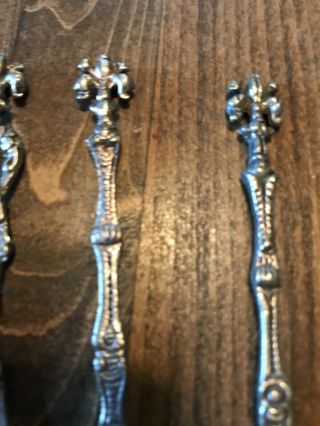 Vtg Demitasse / Espresso Silver Plated Figural Spoon Set - Italy Deco Set Rare 3