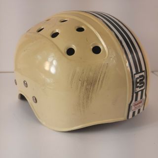 Vintage Cortina Made In Italy Helmet Racing Stripes Vented Brancale Beige Read