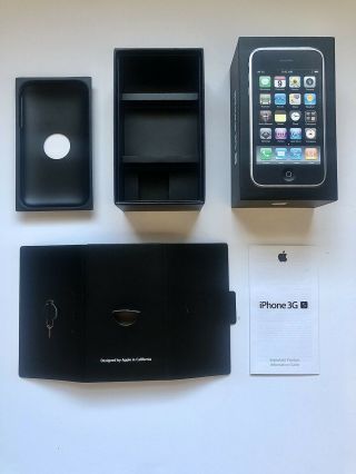 Box Only Apple Black Iphone 3gs W/ Booklet & Sim Pin Tool Rare 2009