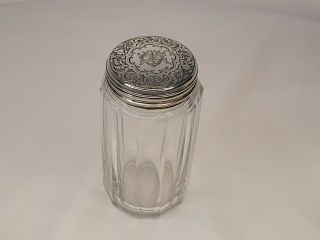 Antique Victorian Solid Silver And Cut Glass,  Vanity Jar.  Thomas Whitehous 1868.