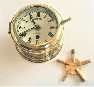Vintage British ‘smiths’ Mechanical Brass Yacht/boat Clock (for Restoration).