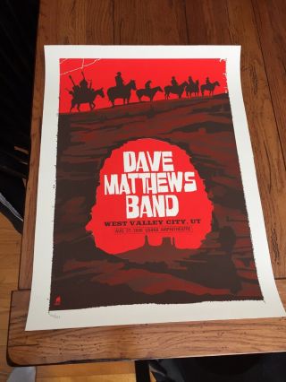 Rare Dave Matthews Band Poster West Valley Utah 8/27/2008.  Usana Amphitheatre