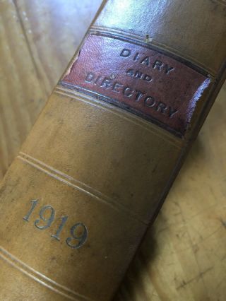 1919 Antique Handwritten Diary Directory Ww1 Agents Auctioneers Ledger Book