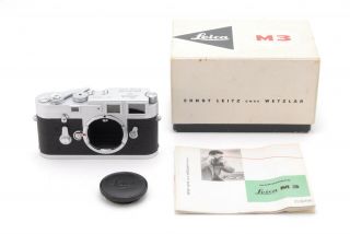 [rare Mint] Leica M3 Single Stroke 1095626 Chrome 35mm Rangefinder Camera 6519