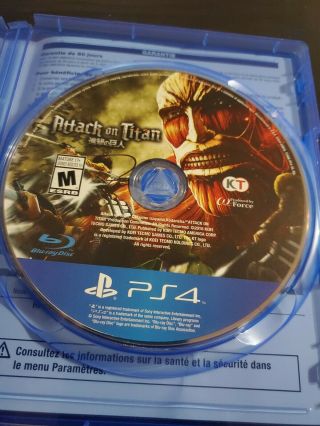 Attack on Titan (Sony PlayStation 4,  2016),  Rare Game 2