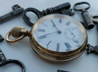 Lovely Antique Gold Plated Pocket Watch.  For Repair