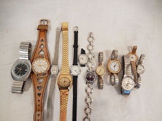 12 Vintage Timex Wind Up Wrist Watches From Esatate Jewelry Boxes L@@k