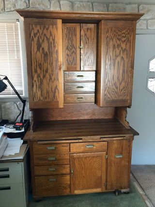 Incredible Antique Oak Buckeye Kitchen Cabinet Restored,  Rare Ca.  1900 2