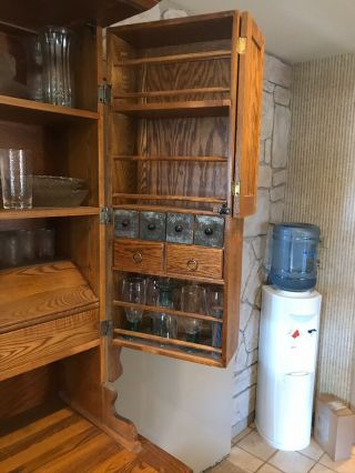 Incredible Antique Oak Buckeye Kitchen Cabinet Restored,  Rare Ca.  1900 4