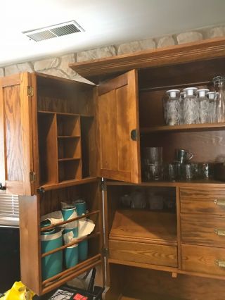 Incredible Antique Oak Buckeye Kitchen Cabinet Restored,  Rare Ca.  1900 5