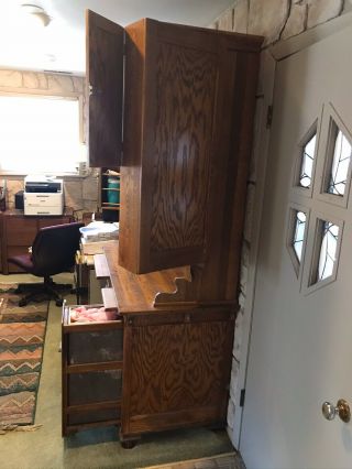 Incredible Antique Oak Buckeye Kitchen Cabinet Restored,  Rare Ca.  1900 6