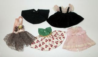 Vintage Vogue Ginny 8 " Doll Clothes 3 Tagged & 2 Untagged 1950s Fit Muffie,  Ma