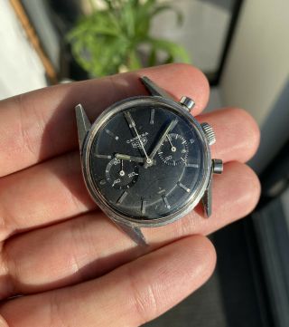 Rare Vintage Heuer Carrera 3647n Black Dial Chronograph Project 1960s