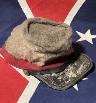 Exceedingly Rare Civil War Confederare Artillery Warriors Kepi Hat Cap