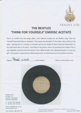 Beatles INCREDIBLE RARE 1965 UK ' THINK FOR YOURSELF ' 7 