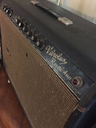 Very Rare 1964 Fender Vibrolux Reverb Blackface Vintage 2x10 Tube Amp
