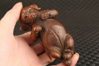 Rare Chinese Bronze Hand Cast Lovely Lie Dog Statue Figure Collectable Art Gift