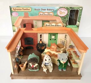 Sylvanian Families Brick Oven Bakery With Dressed Figures Boxed