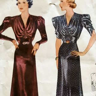 Bust 38 1930s Vintage Antique Mccall Sewing Pattern 1930 