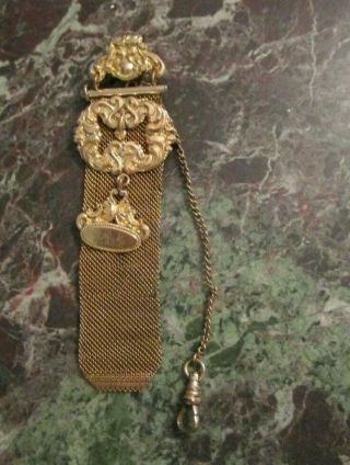 Antique Ornate Fob Pocket Watch Holder Mesh Chain Vintage Pocket Watch Chain Fob
