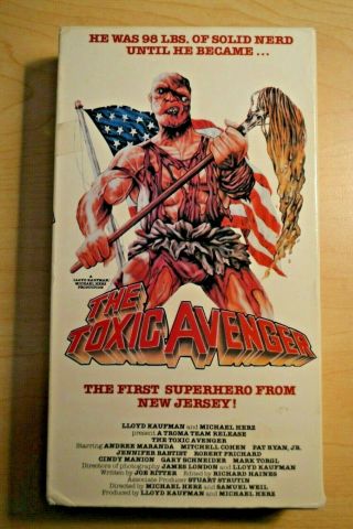 The Toxic Avenger Troma Rare Lightning Video Unrated 1986 Vhs Kaufman